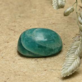 Amazonita verde natural 0,87ct, almofada cortada, opaco