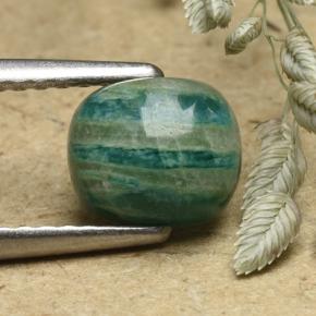 Amazonita Azul verde Natural 1,17ct, Almofada cortada, Opaco