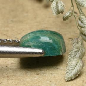 Amazonita Azul verde Natural 1,17ct, Almofada cortada, Opaco