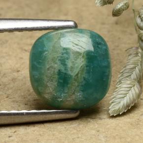 Amazonita verde natural 1,21ct, almofada cortada, opaco