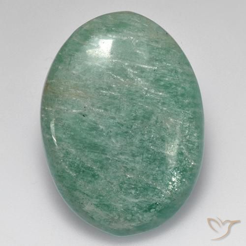 Amazonita verde médio natural 33,06ct, corte oval, translúcido