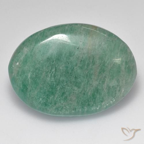Amazonita verde médio natural 33,06ct, corte oval, translúcido