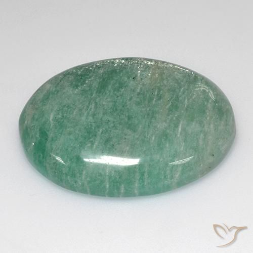 Amazonita verde médio natural 33,06ct, corte oval, translúcido