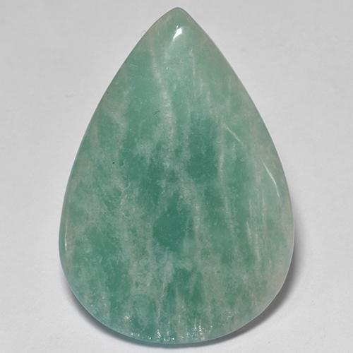 Amazonita turquesa natural 17,50ct, formato de pêra, translúcido