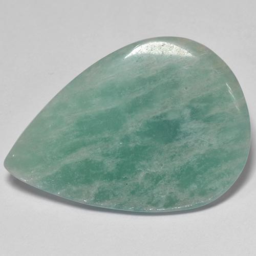 Amazonita turquesa natural 17,50ct, formato de pêra, translúcido