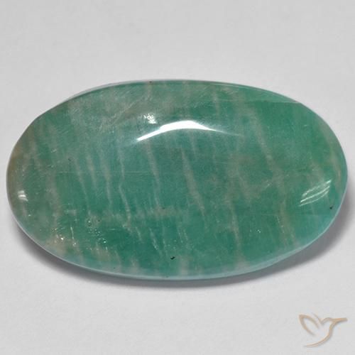 Amazonita Verde azulado Natural 21.49ct, oval, Translúcido