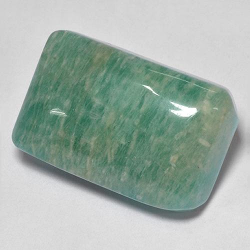 Amazonita Verde azulado médio Natural 17.22ct, Almofada cortada, Translúcido