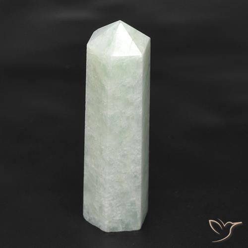 Amazonita branco esverdeado Natural 24.08ct, Chique, Translúcido