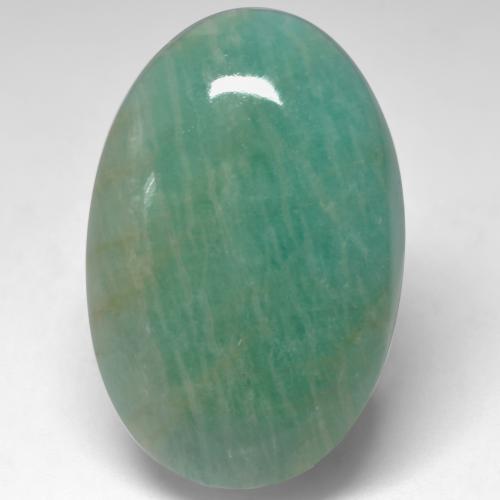 Amazonita Verde Azul Tom Natural 30.47ct, Corte Oval, Translúcido
