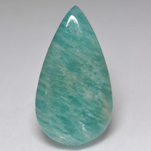 Amazonita turquesa natural 10,54ct, formato de pêra, translúcido