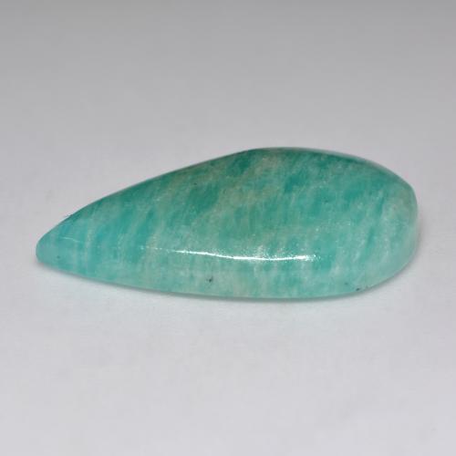 Amazonita turquesa natural 10,54ct, formato de pêra, translúcido