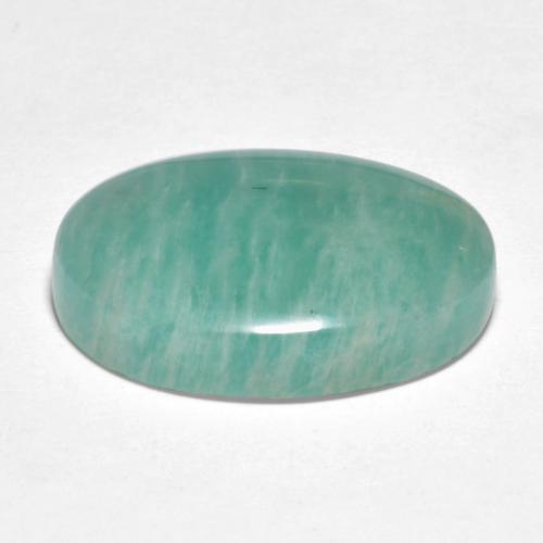 Amazonita verde azul tom natural 10,39ct, corte oval, translúcido