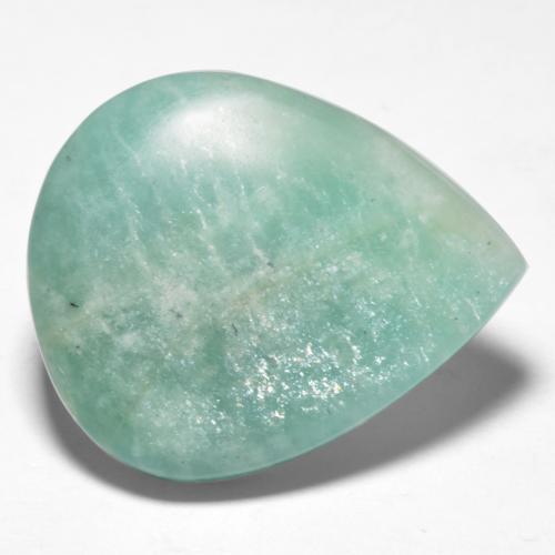 Amazonita Verde azulado Natural 17,77ct, Formato de pêra, Translúcido