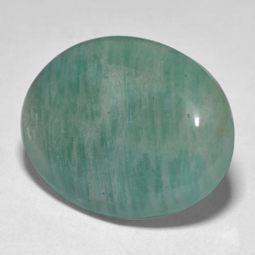 Amazonita verde azulado médio natural 27,07ct, corte oval, translúcido