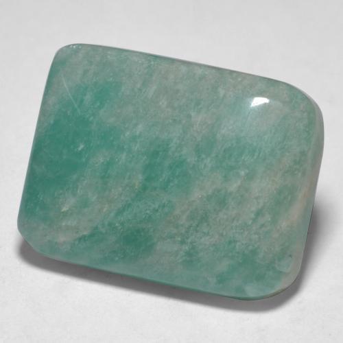 Amazonita Verde azulado médio Natural 14.36ct, Almofada cortada, Translúcido