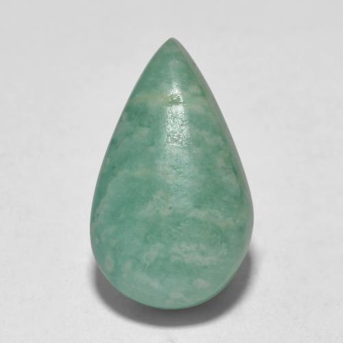 Amazonita turquesa natural 5,54ct, formato de pêra, translúcido