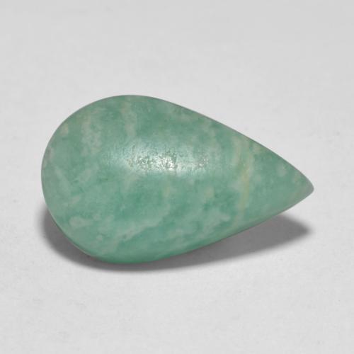 Amazonita turquesa natural 5,54ct, formato de pêra, translúcido