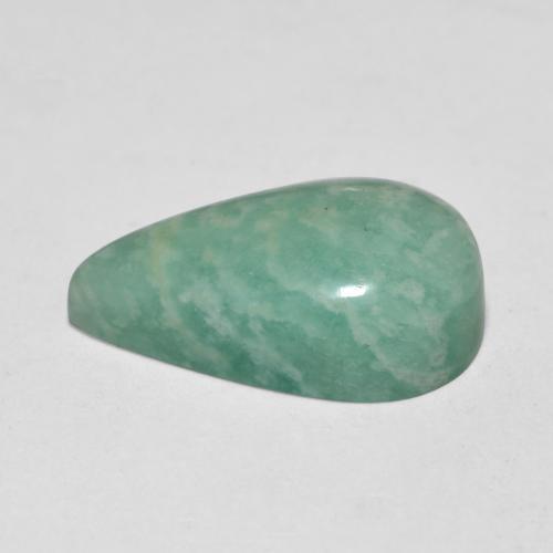 Amazonita turquesa natural 5,54ct, formato de pêra, translúcido