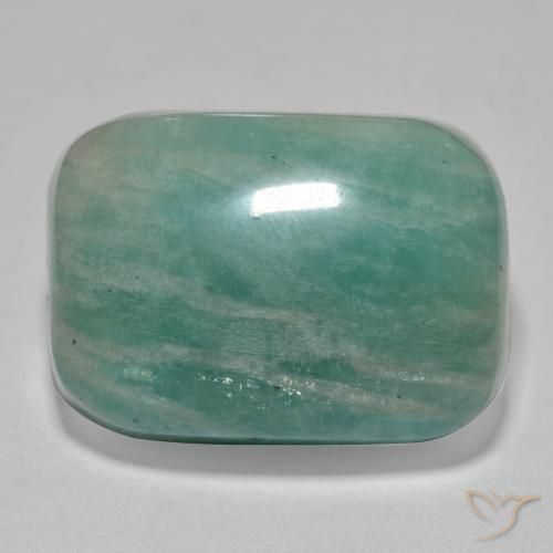 Amazonita Verde Azul Tom Natural 21.86ct, Almofada, Translúcido