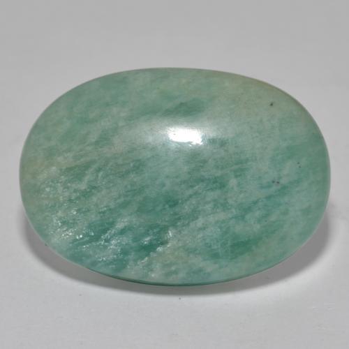 Amazonita Verde azulado médio Natural 15.80ct, Corte Oval, Translúcido