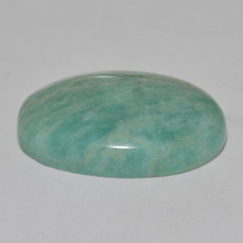 Amazonita Verde azulado médio Natural 15.80ct, Corte Oval, Translúcido