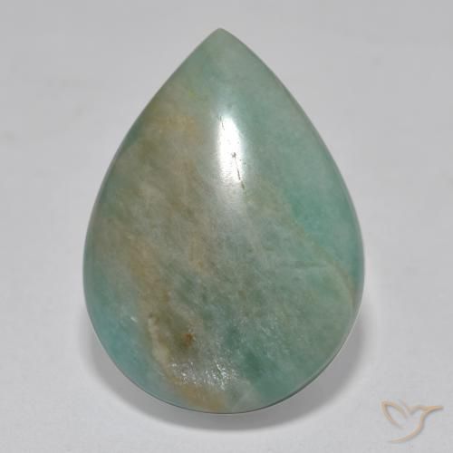 16.57ct Natural Verde Azul Tom Amazonita, Formato de pêra, Translúcido