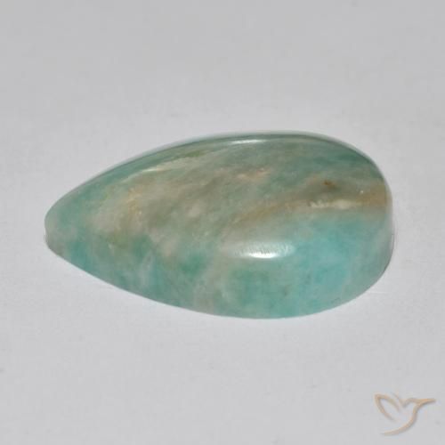 Amazonita Verde Azul Tom Natural 16.57ct, Formato de pêra, Translúcido