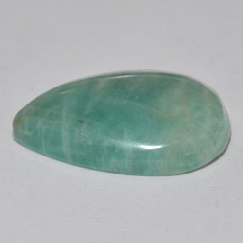 Amazonita turquesa natural 15,52ct, formato de pêra, translúcido