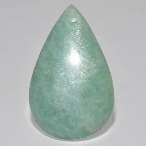 Amazonita Verde pálido Natural 19,48ct, Formato de pêra, Translúcido