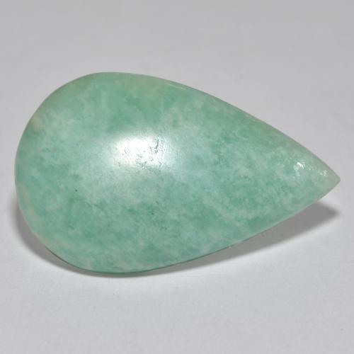 Amazonita Verde pálido Natural 19,48ct, Formato de pêra, Translúcido