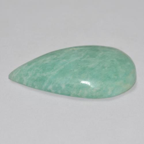 Amazonita Verde pálido Natural 19,48ct, Formato de pêra, Translúcido