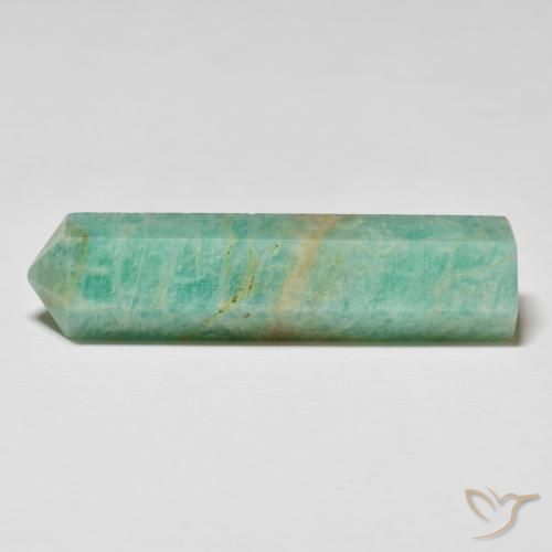 Amazonita azul verde solta de 32 ct, corte a lápis de 38,4 x 10,4 mm de Madagascar, Photo A