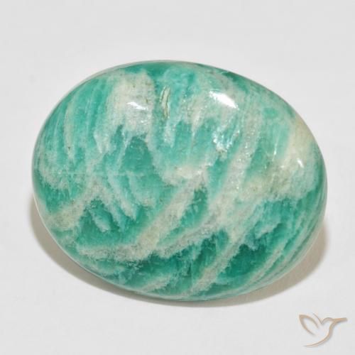 Amazonita Verde médio Natural 42.65ct, oval, Opaco