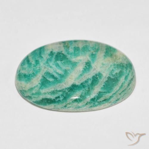 Amazonita Verde médio Natural 42.65ct, oval, Opaco