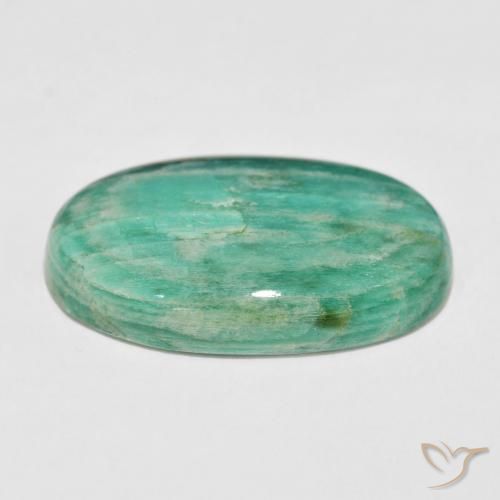 Amazonita Verde Frio Natural 40.10ct, oval, Opaco