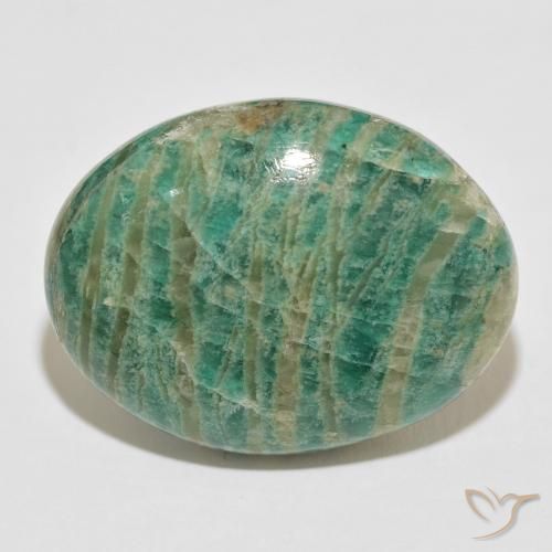 60.70ct Natural verde escuro Amazonita, oval, Opaco