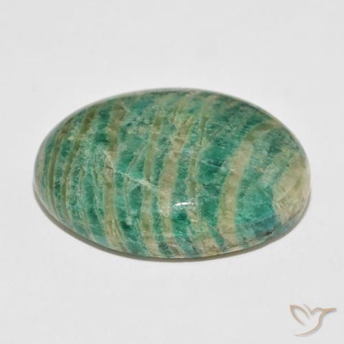 Amazonita verde escuro Natural 60.70ct, oval, Opaco