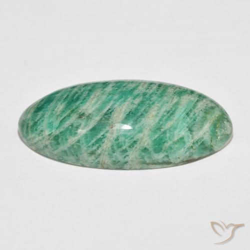 Amazonita Verde médio Natural 40.94ct, oval, Opaco