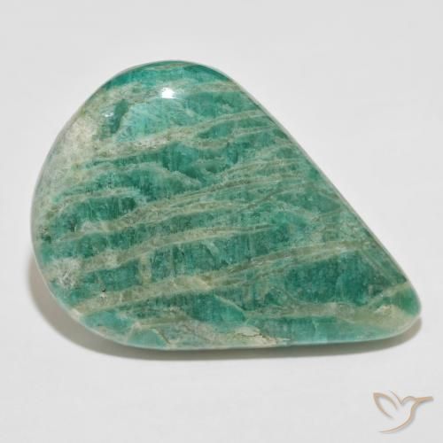 Amazonita verde pinho Natural 55.77ct, Formato de pêra, Opaco