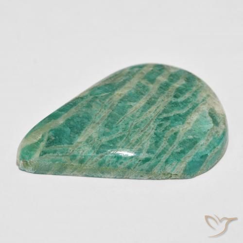 Amazonita verde pinho Natural 55.77ct, Formato de pêra, Opaco