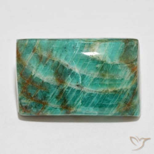 52.54ct Natural Verde Frio Amazonita, baguete, Opaco