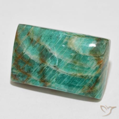 Amazonita Verde Frio Natural 52.54ct, baguete, Opaco