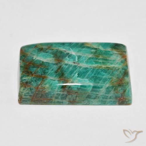 Amazonita Verde Frio Natural 52.54ct, baguete, Opaco