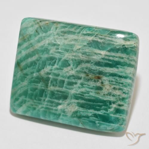Amazonita Verde Frio Natural 75.66ct, Almofada, Opaco