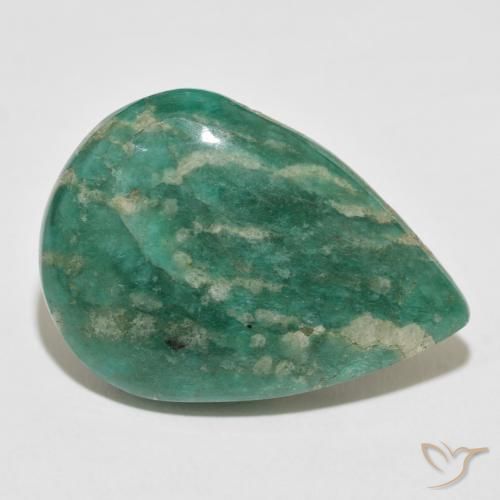 Amazonita verde pinho Natural 29.21ct, Formato de pêra, Opaco