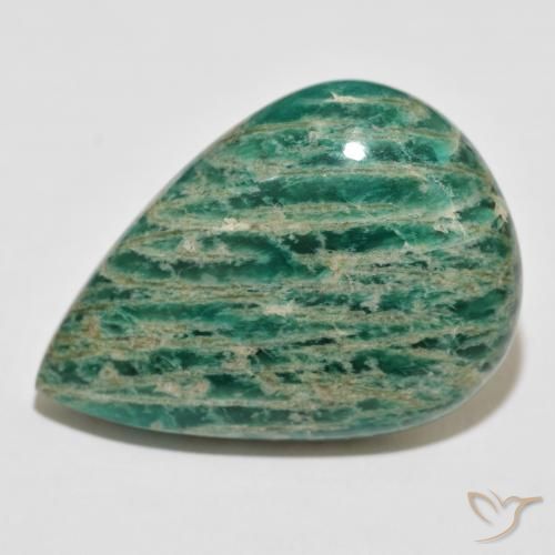 60.98ct Natural verde pinho Amazonita, Formato de pêra, Opaco