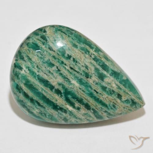 Amazonita verde pinho Natural 60.98ct, Formato de pêra, Opaco