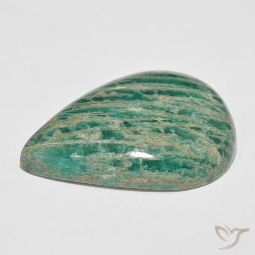Amazonita verde pinho Natural 60.98ct, Formato de pêra, Opaco