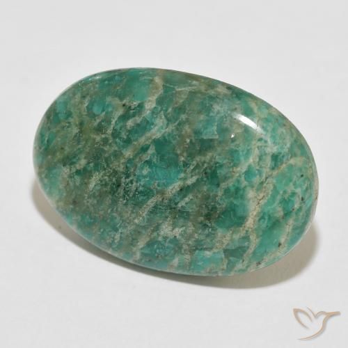 Amazonita Verde Frio Natural 35.81ct, oval, Opaco