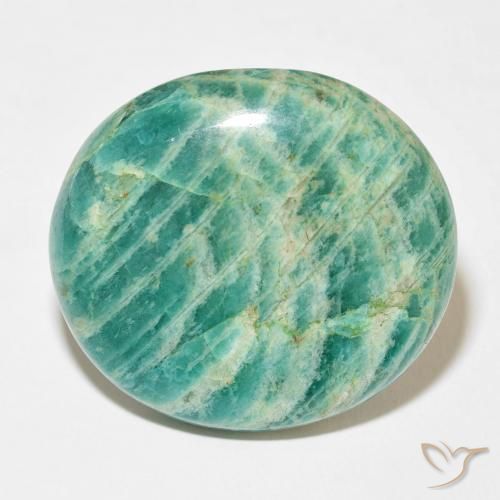 44.87ct Natural verde pinho Amazonita, oval, Opaco